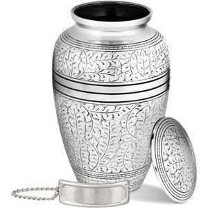 Decorative Urns – Hand-Crafted Brass Cremation Urns w/ Engravable Pewter Nametag